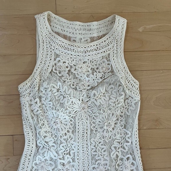 Sue Wong Nocturne Bateau Neckline Embroidered Sheath Dress Creamy Ivory 2 NWOT - Picture 6 of 13